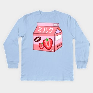 Strawberry Milk Kids Long Sleeve T-Shirt